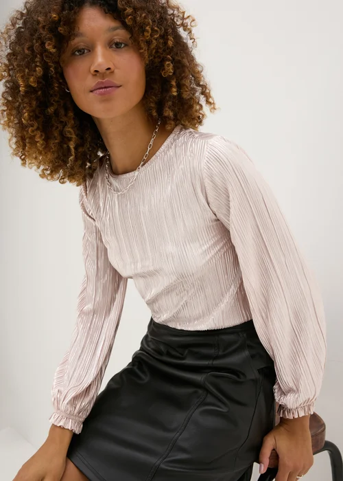Cream Plisse Top - 8 Image 1