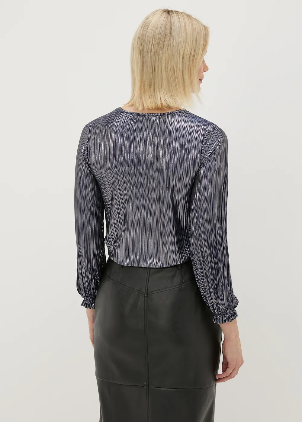 Navy Plisse Top - 8 Image 2