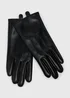 Black Faux Leather Gloves - One Size Image 1