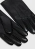 Black Faux Leather Gloves - One Size Image 2