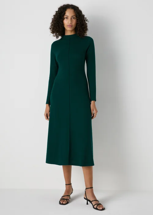 Et Vous Green Seam Front Flare Midi Dress - 8 Image 3