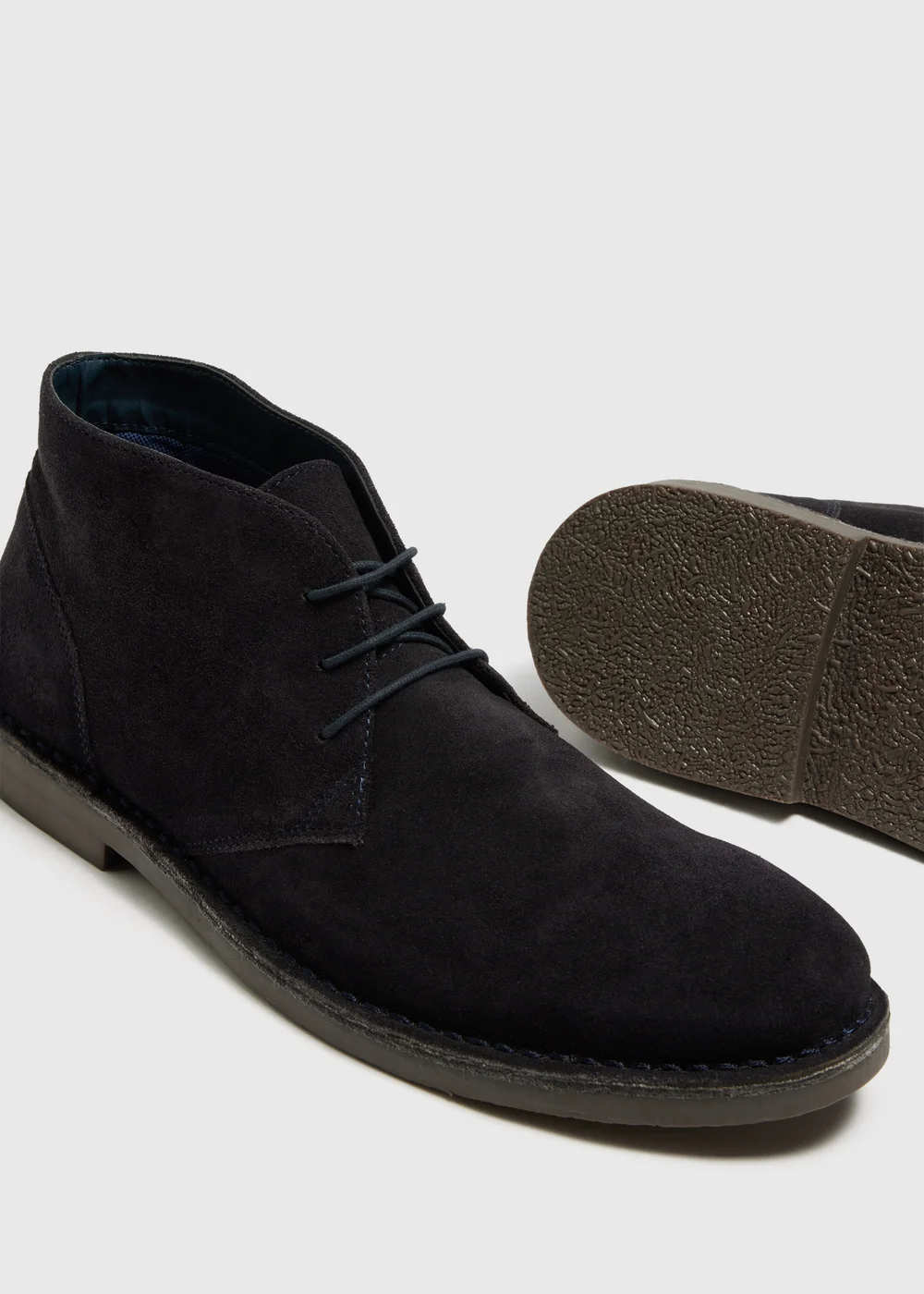 Navy Suede Desert Boots - Size 6 Image 2