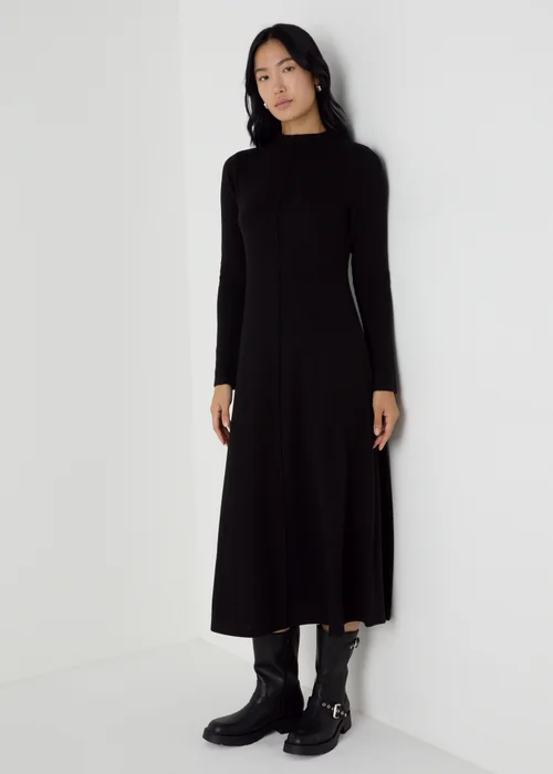 Et Vous Black Seam Front Flare Midi Dress - 8 Image 3