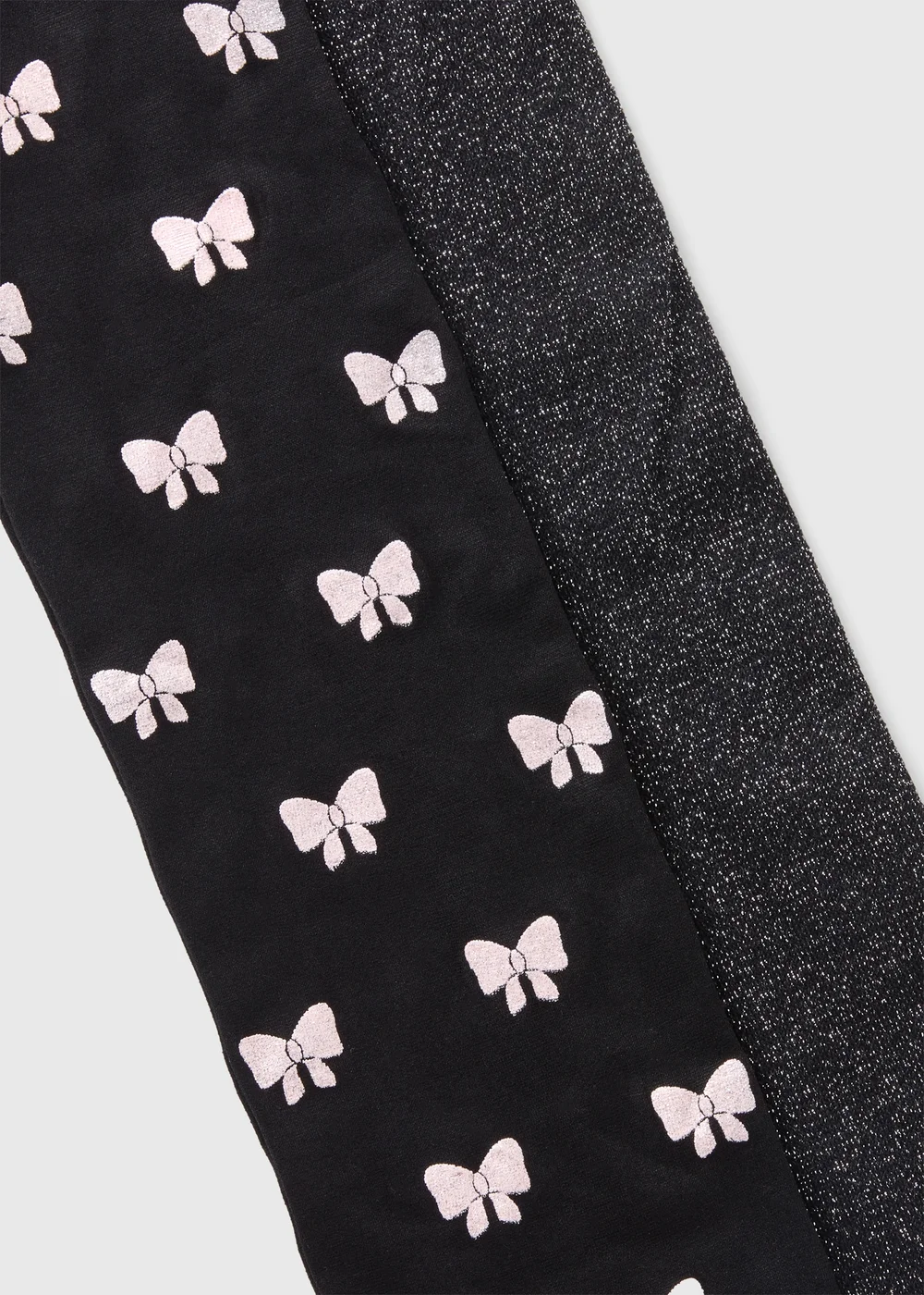 2 Pack Girls Black Bow Tights (2-11yrs) - 2-3 Yrs Image 2