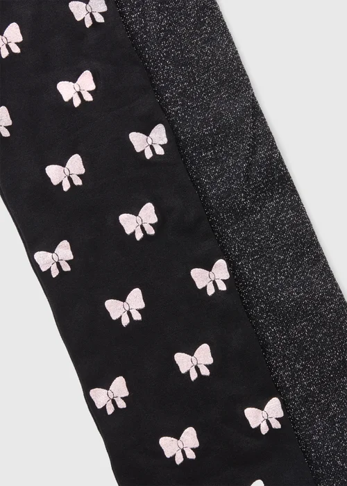 2 Pack Girls Black Bow Tights (2-11yrs) - 2-3 Yrs Image 2