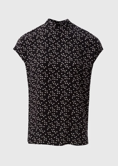 Et Vous Black Square Print Top - Size 8 Image 4