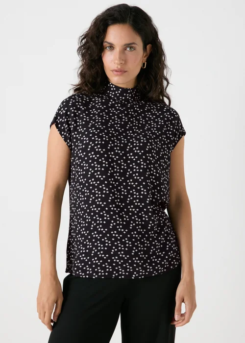 Et Vous Black Square Print Top - Size 8 Image 1