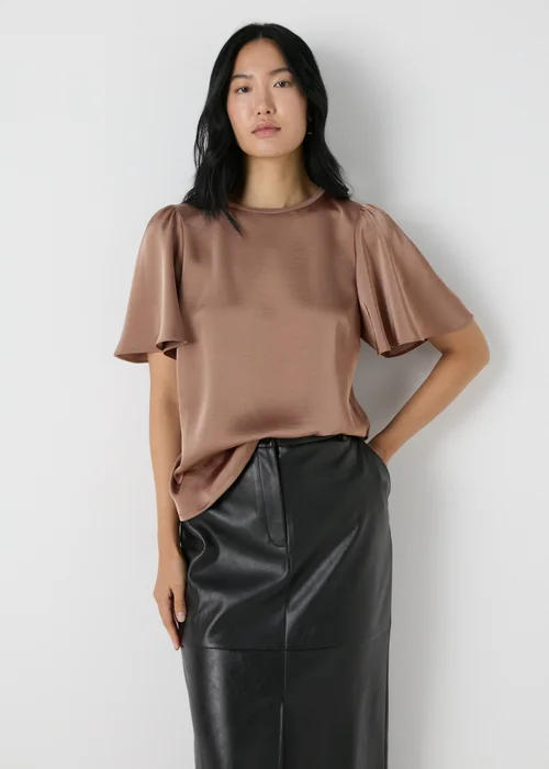 Et Vous Champagne Satin Top - Size 8 Image 1