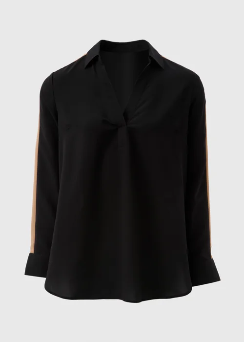 Et Vous Black Side Stripe Blouse - 8 Image 4