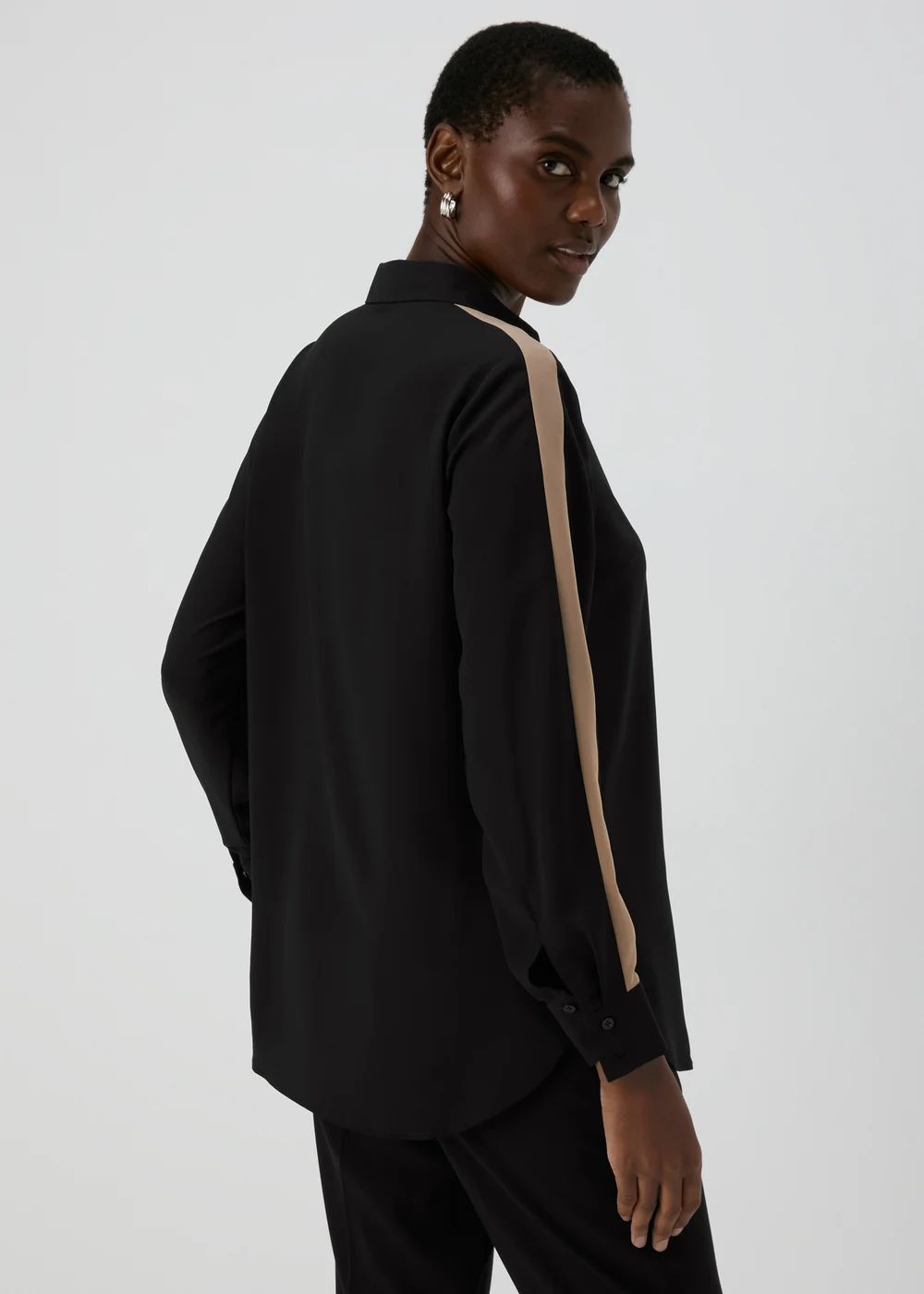 Et Vous Black Side Stripe Blouse - 8 Image 2