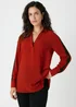 Et Vous Red Side Stripe Blouse - Size 8 Image 1