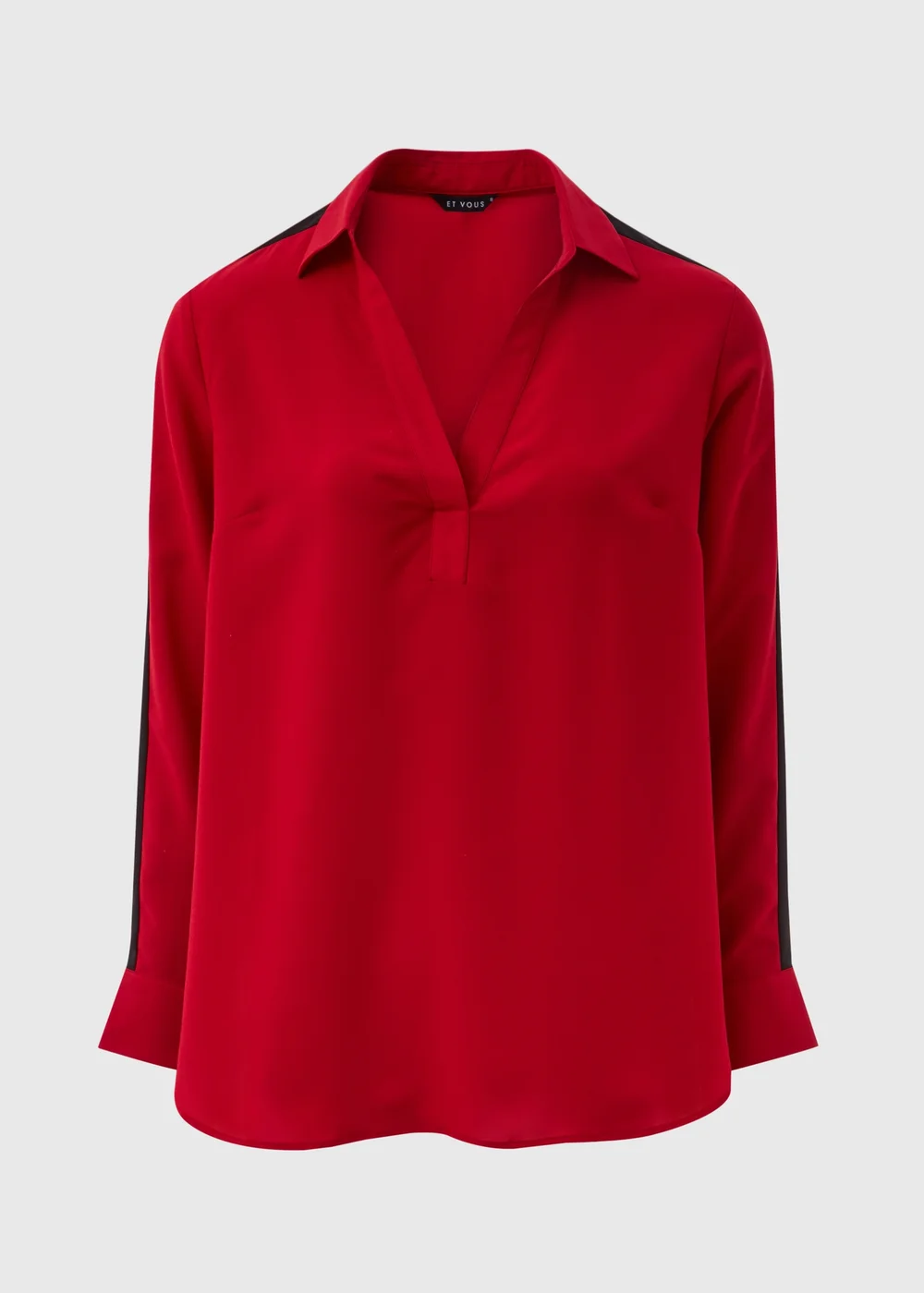Et Vous Red Side Stripe Blouse - Size 8 Image 4