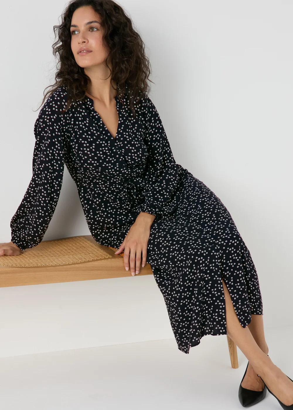Et Vous Square Print Midi Shirt Dress - 8 Image 3