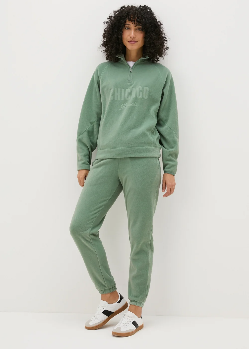 Khaki Half Zip Fleece Chicago Sweatshirt - S Image 3