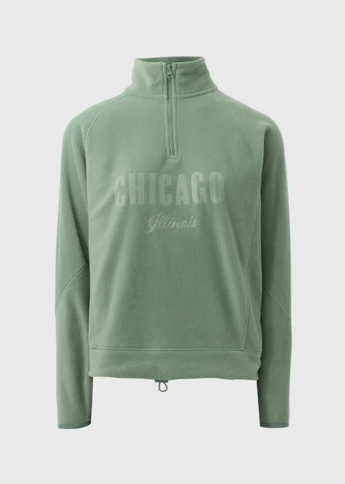 Khaki Half Zip Fleece Chicago Sweatshirt - S Image 4