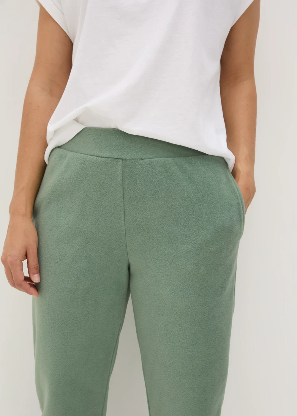 Khaki Fleece Jogging Bottoms - Small Image 3