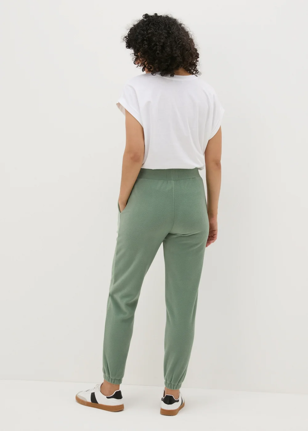 Khaki Fleece Jogging Bottoms - Small Image 2