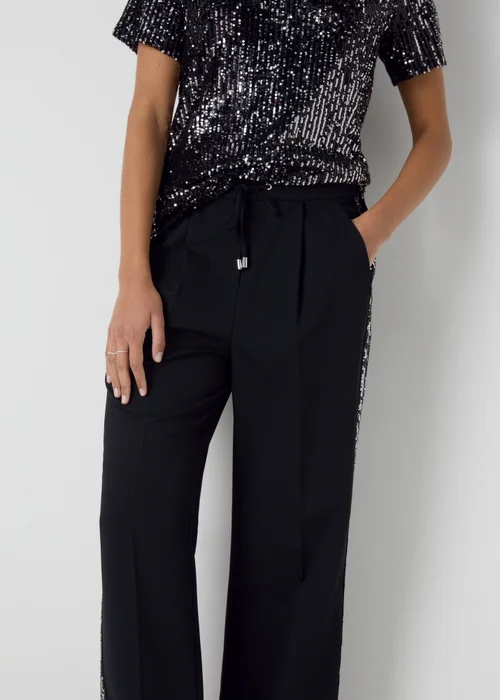 Et Vous Black Sequin Side Stripe Trousers - 8 Image 3