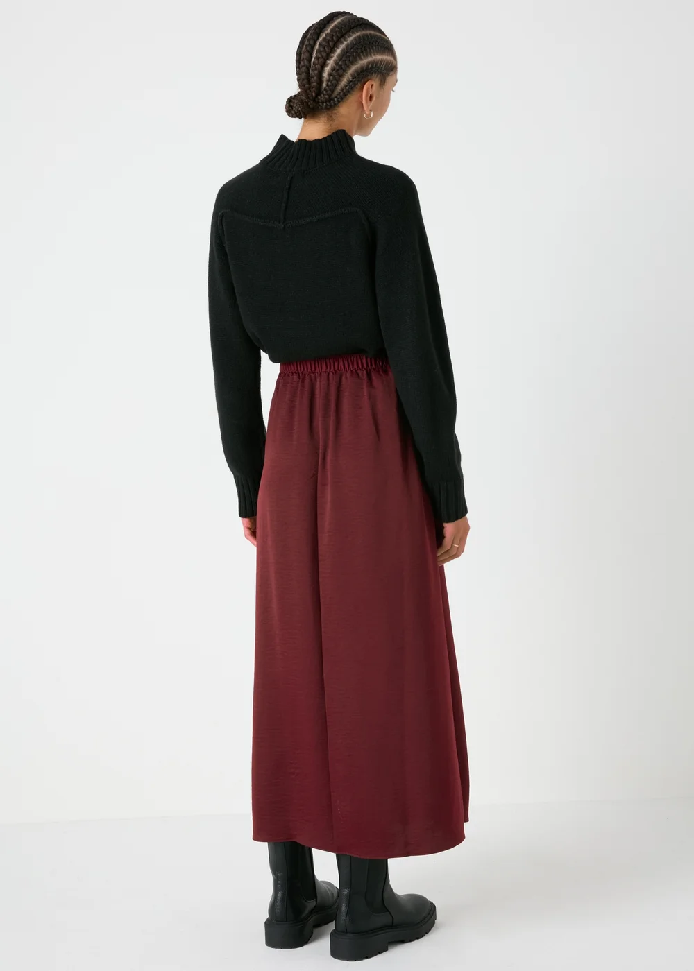 Burgundy Satin Midaxi Slip Skirt - 8 Image 2