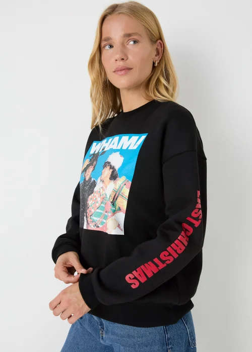 Wham! Black Christmas Sweatshirt - S Image 3