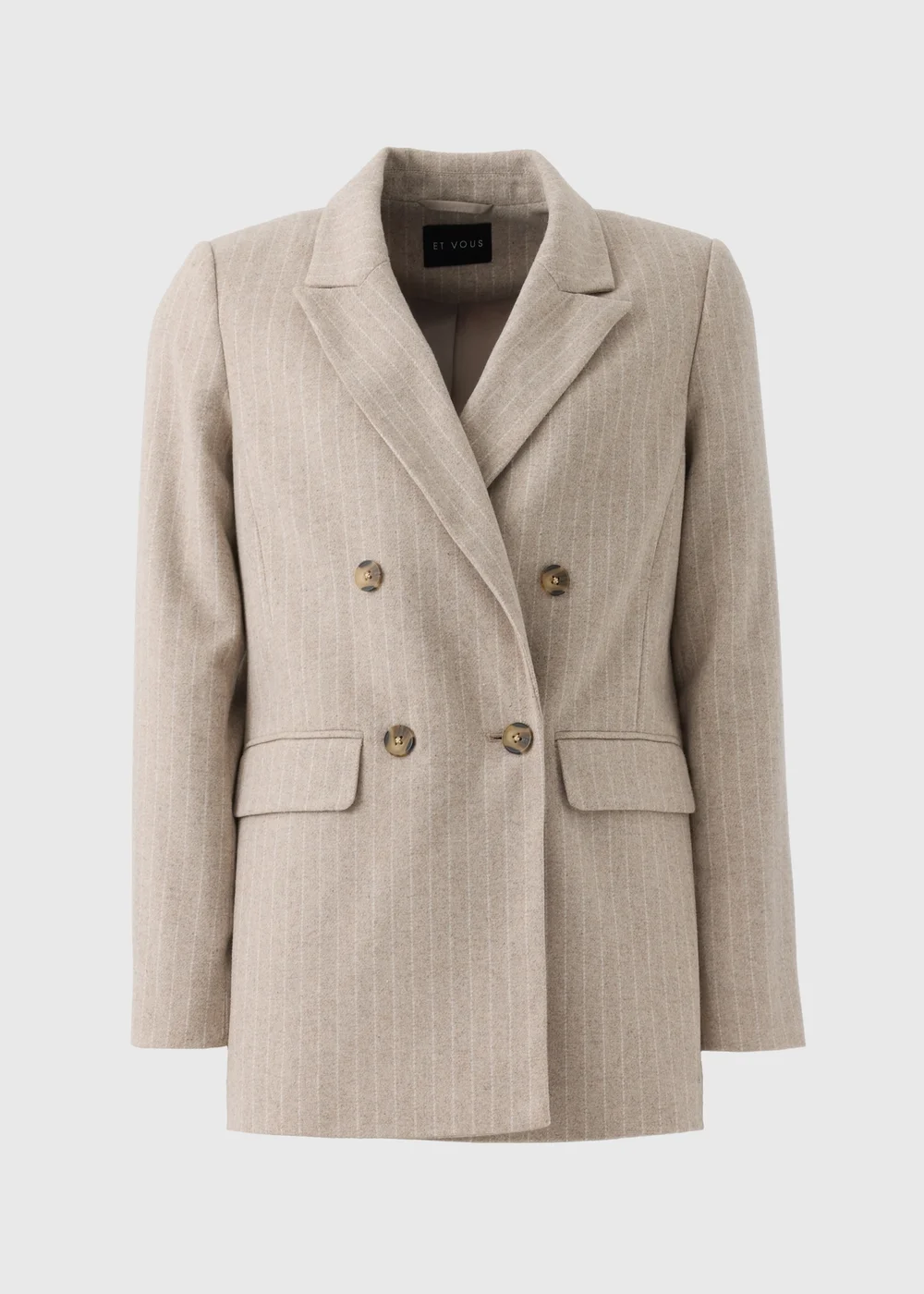 Et Vous Camel Stripe Blazer - 8 Image 4