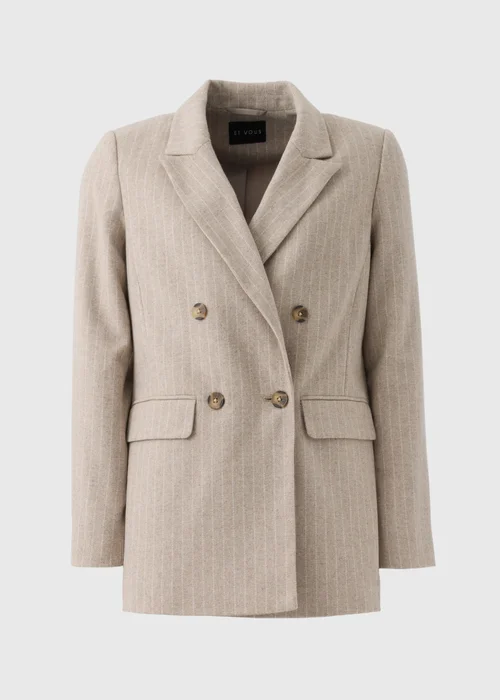 Et Vous Camel Stripe Blazer - 8 Image 4