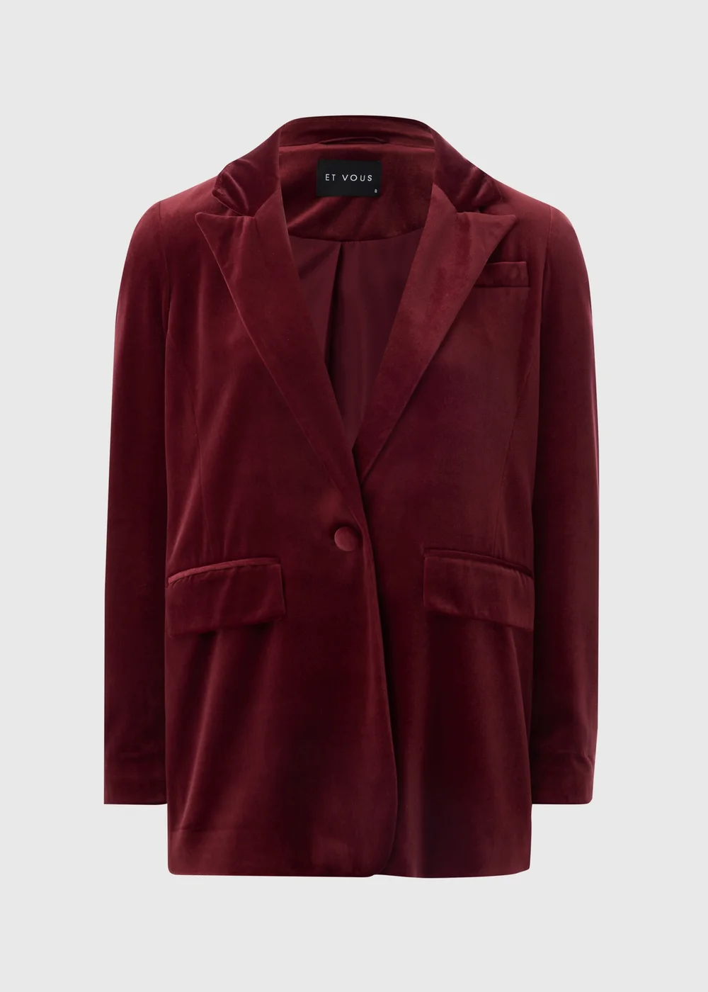 Burgundy Velvet Blazer - 8 Image 4
