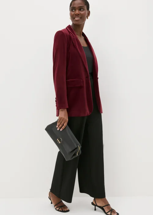 Burgundy Velvet Blazer - 8 Image 3