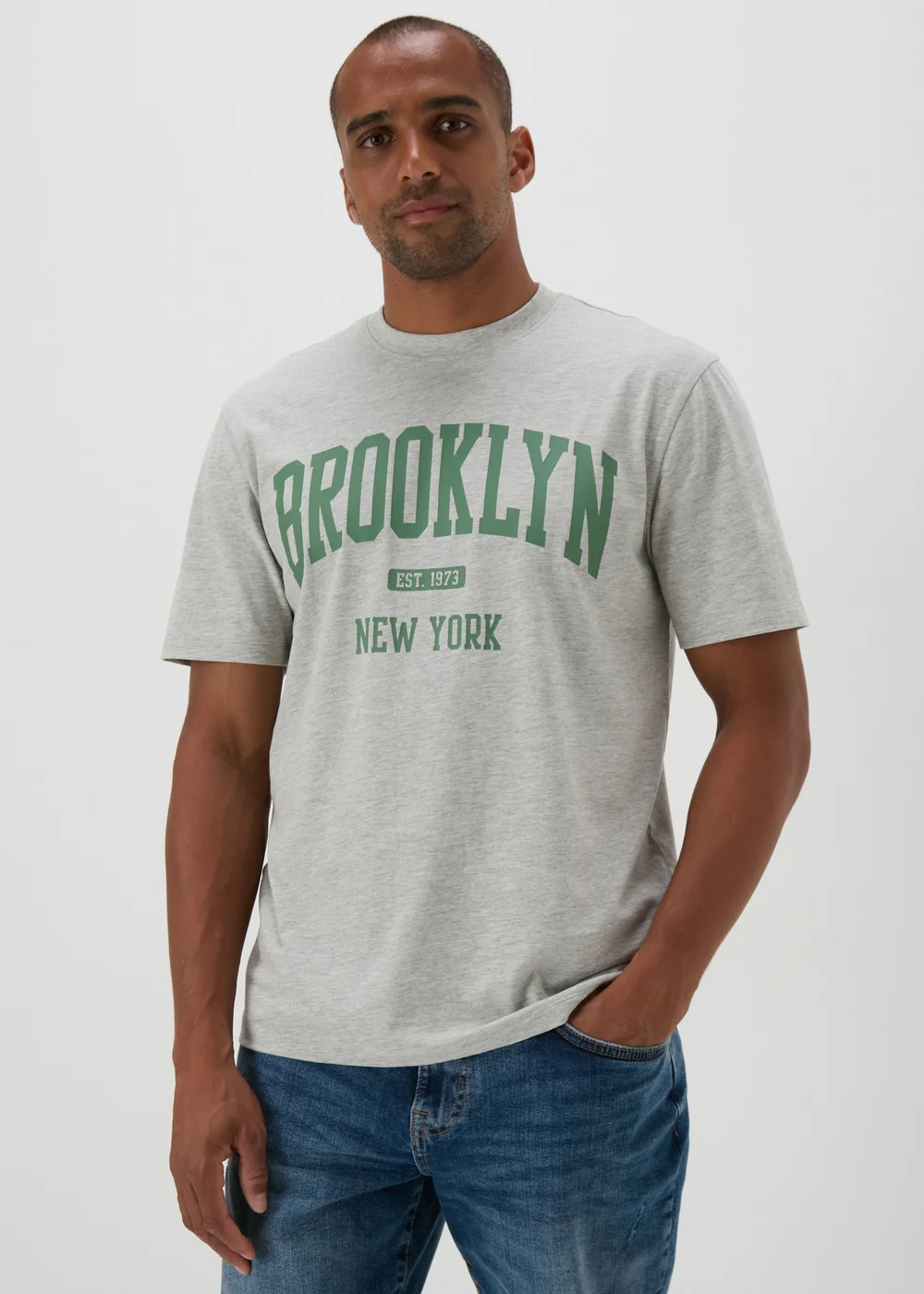 Grey Brooklyn T-Shirt - S Image 1
