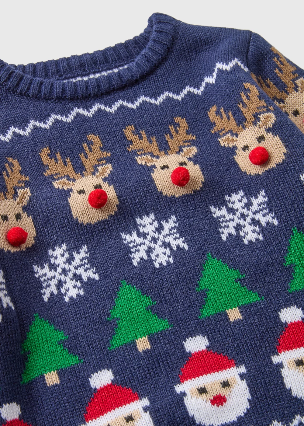 Kids Navy Christmas Knitted Jumper (1-7yrs) - 1-1.5 Yrs Image 2