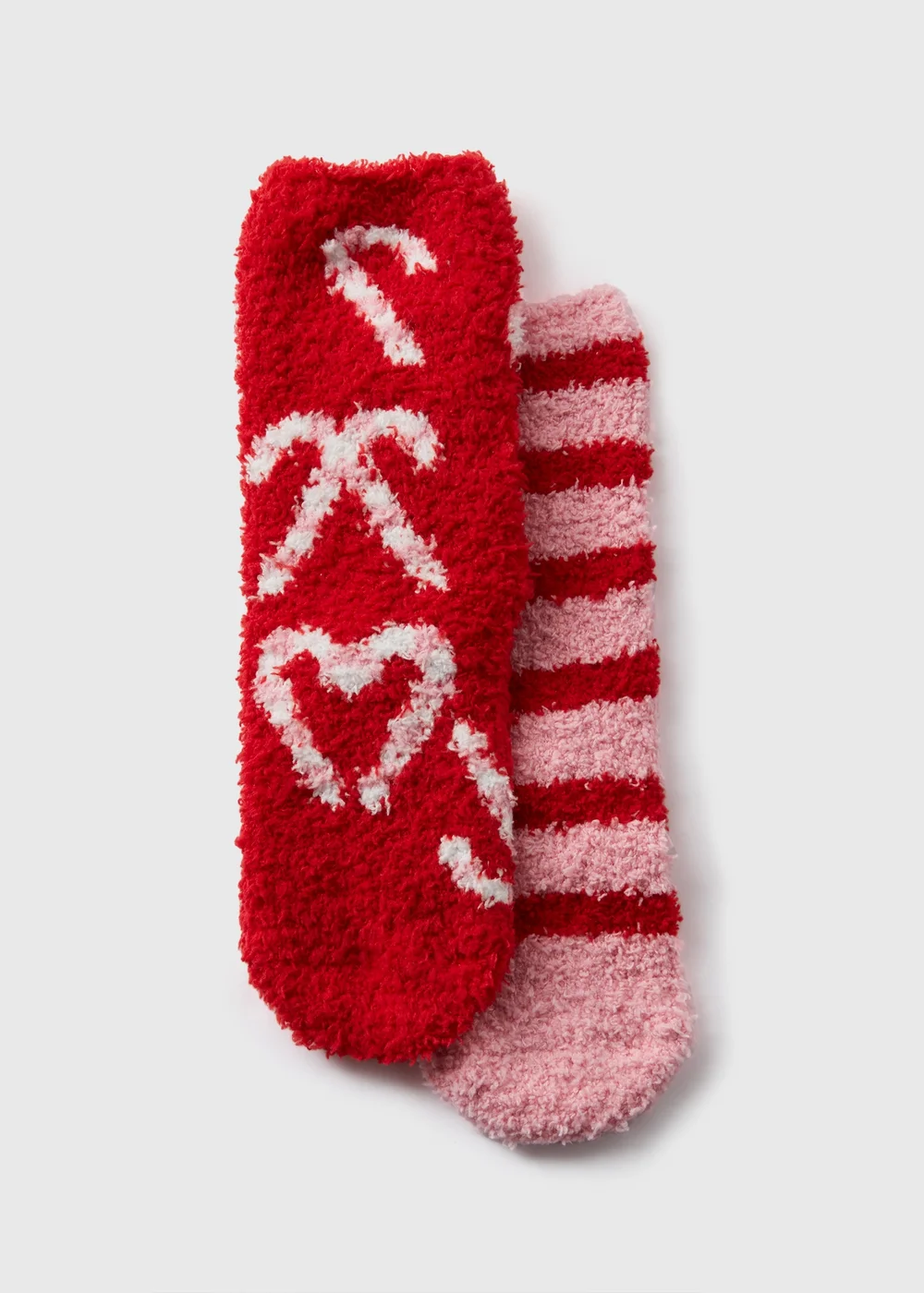 2 Pack Girls Candy Cane Cosy Socks (Younger 6-Older 5.5) - 4-5.5 Image 1