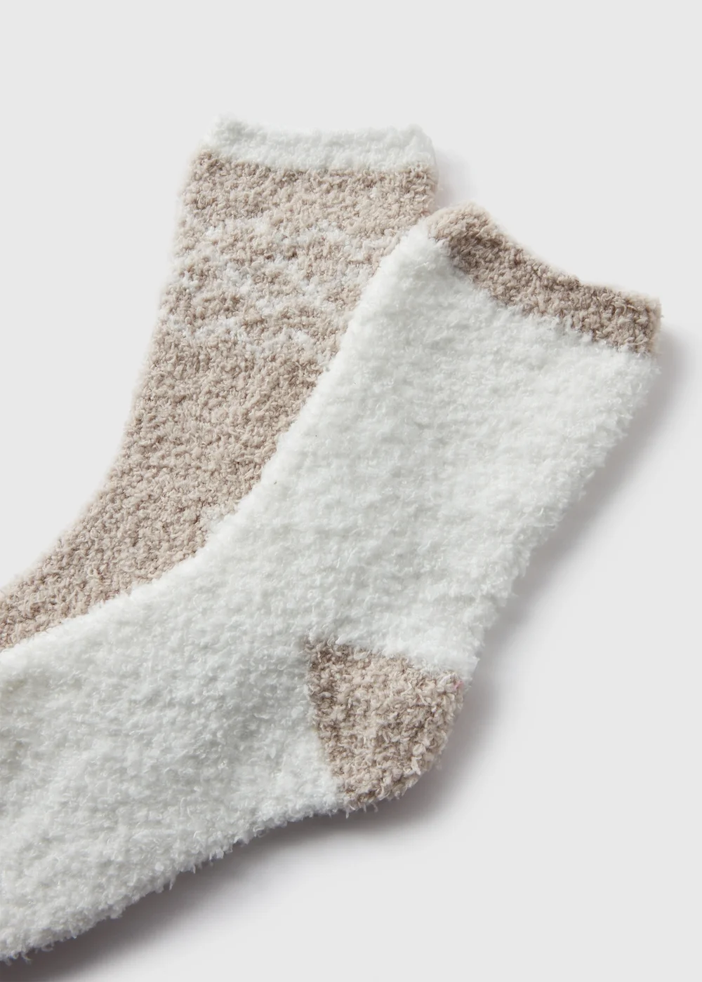 2 Pack Mink Fairisle Cosy Socks - One Size Image 2