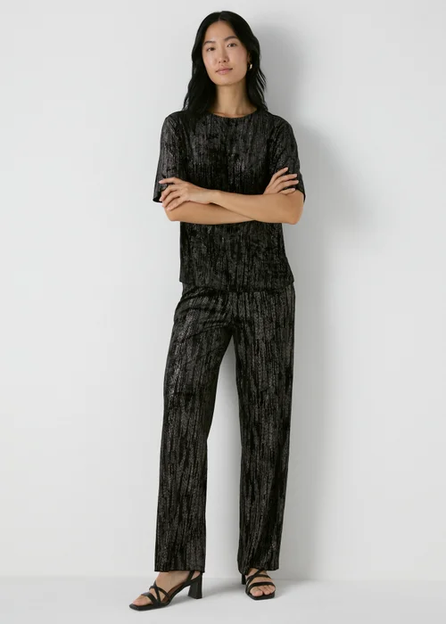 Et Vous Black Glitter Velvet Top - Size 8 Image 3