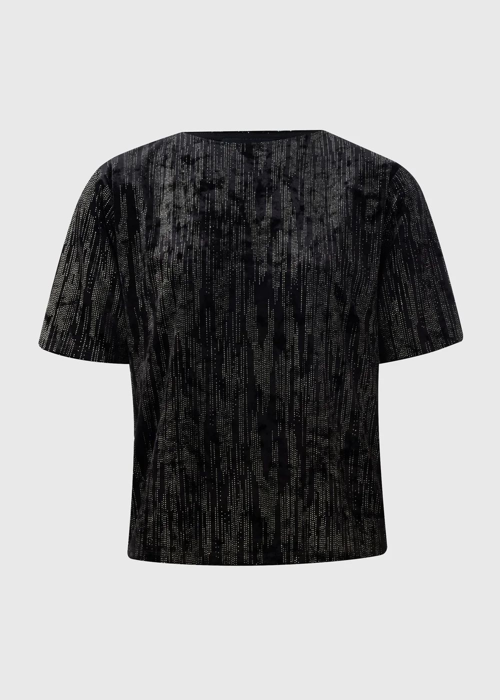 Et Vous Black Glitter Velvet Top - Size 8 Image 4