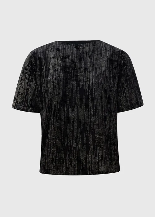 Et Vous Black Glitter Velvet Top - Size 8 Image 4
