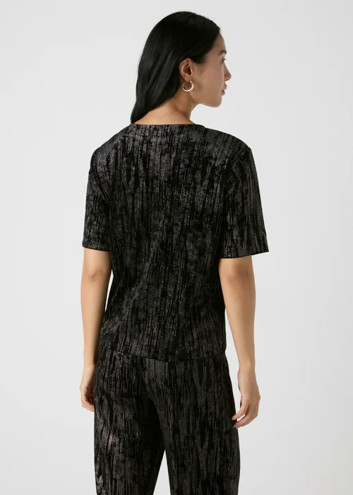 Et Vous Black Glitter Velvet Top - Size 8 Image 2