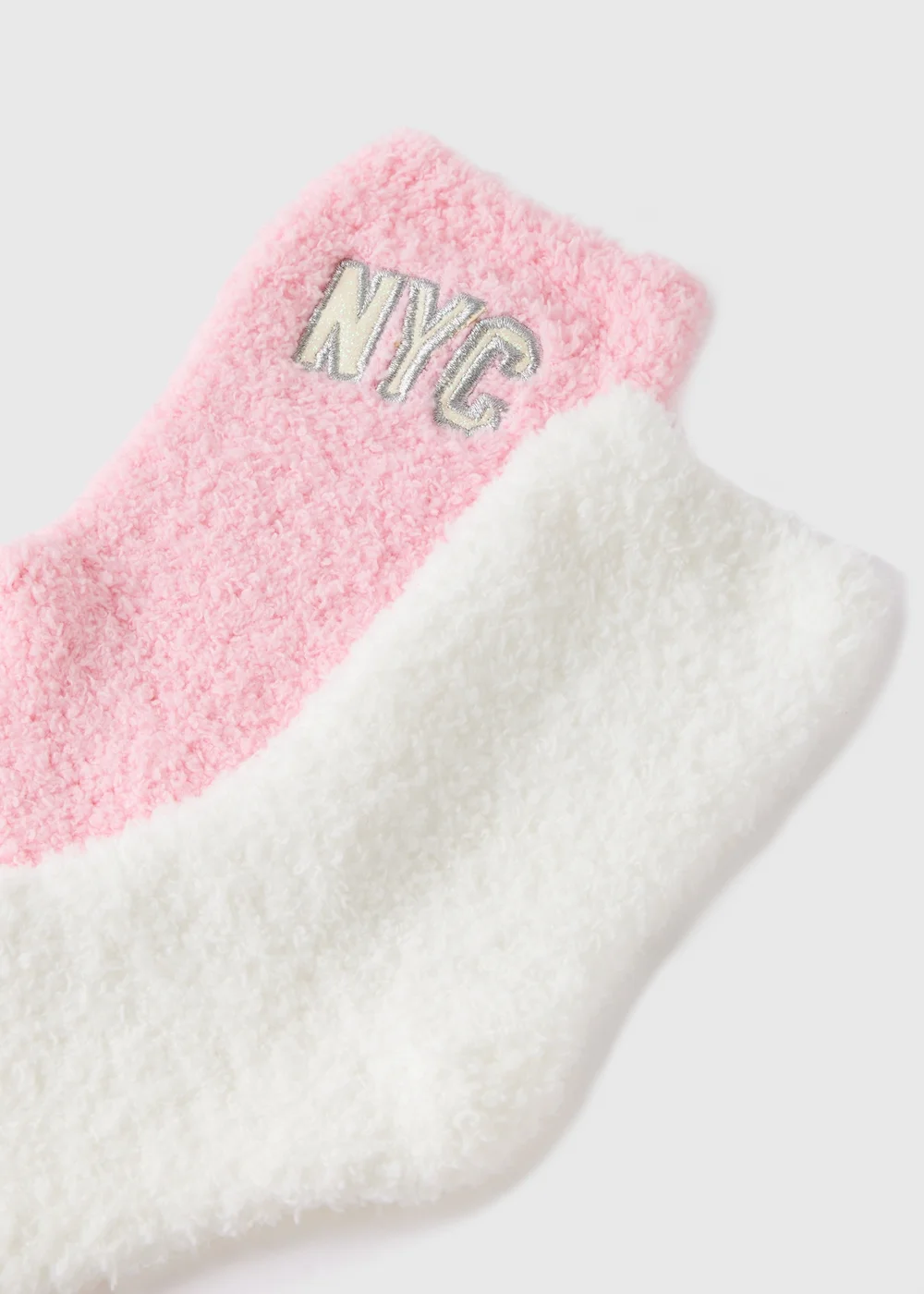 2 Pack Pink Cosy NYC Socks - One Size Image 2