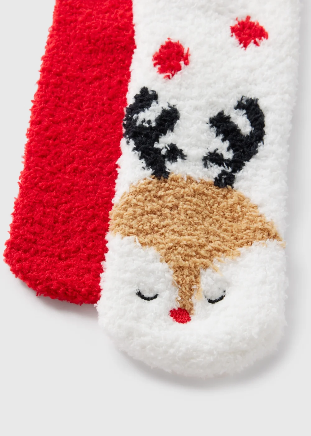 2 Pack Red Rudolph Cosy Socks - One Size Image 2