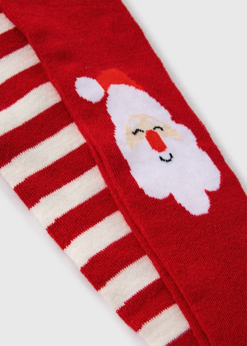 2 Pack Girls Red Santa Tights (2-11yrs) - Age 2 - 3 Years Image 2