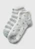2 Pack White Spot Cosy Socks - One Size Image 1