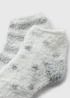 2 Pack White Spot Cosy Socks - One Size Image 2