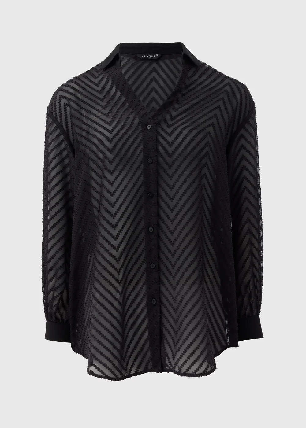 Et Vous Black Burnout Chiffon Shirt - 8 Image 4