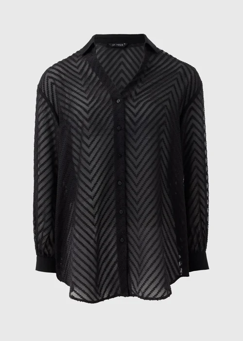 Et Vous Black Burnout Chiffon Shirt - 8 Image 4
