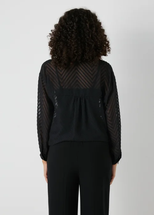 Et Vous Black Burnout Chiffon Shirt - 8 Image 2
