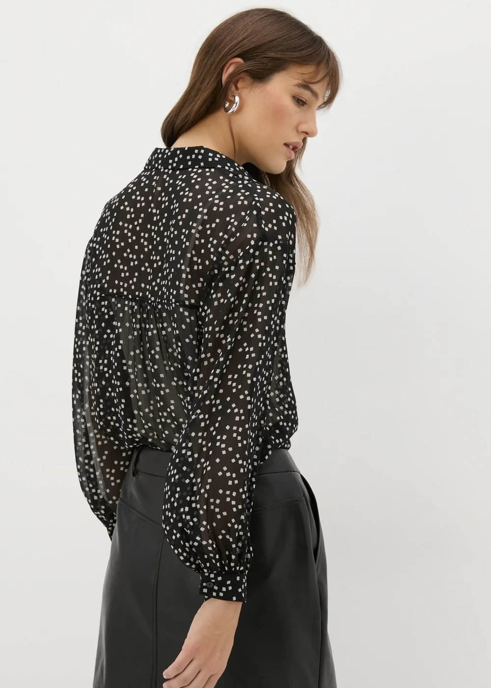 Et Vous Black Square Print Shirt - 8 Image 2