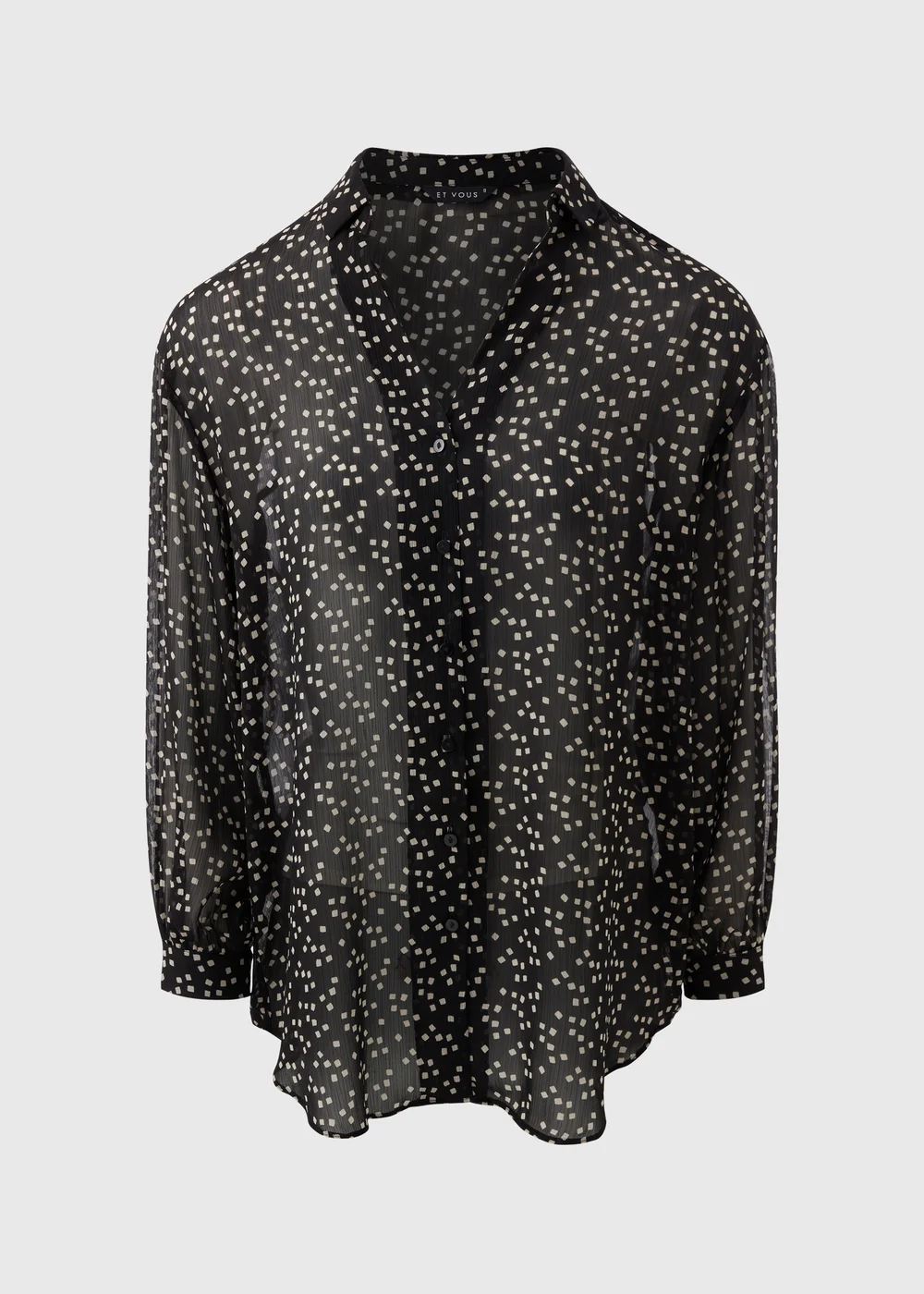 Et Vous Black Square Print Shirt - 8 Image 4