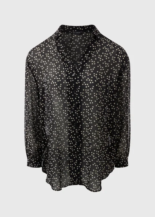 Et Vous Black Square Print Shirt - 8 Image 4