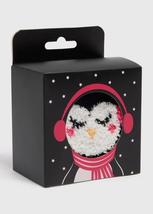 Wondrous 1 Pack Black Penguin Cosy Socks In A Box - One Size Image 1
