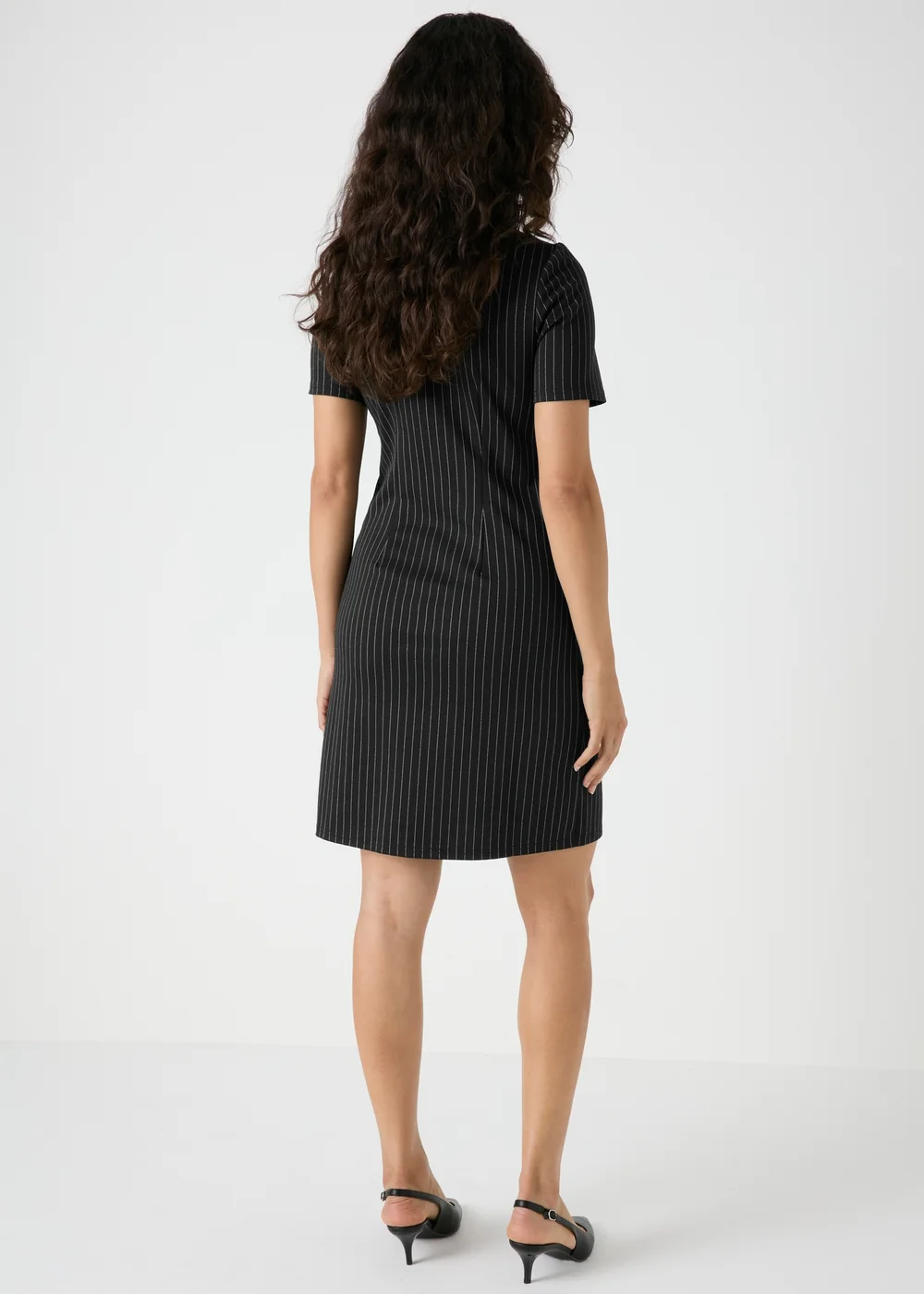 Et Vous Grey Ponte Stripe Dress - 8 Image 2