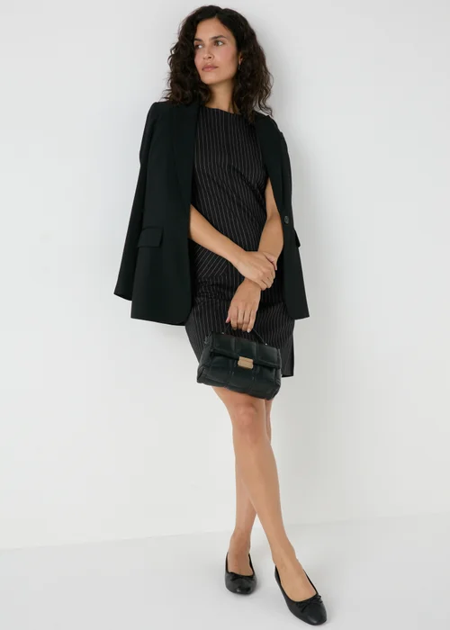 Et Vous Grey Ponte Stripe Dress - 8 Image 3
